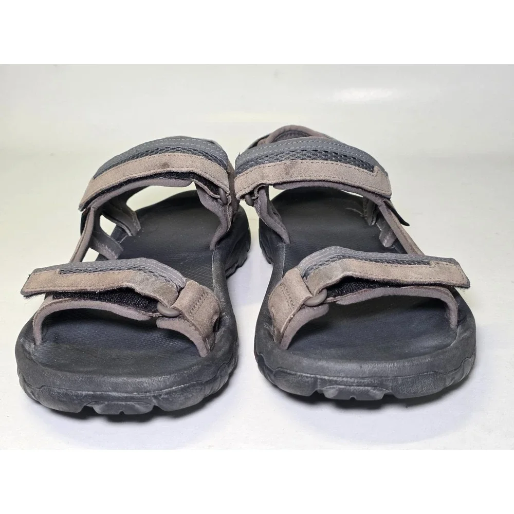 Teva Hudson‎ Men's Sandals Size 9 Gray Suede Fabric Hiking Outdoor Walking Shoes